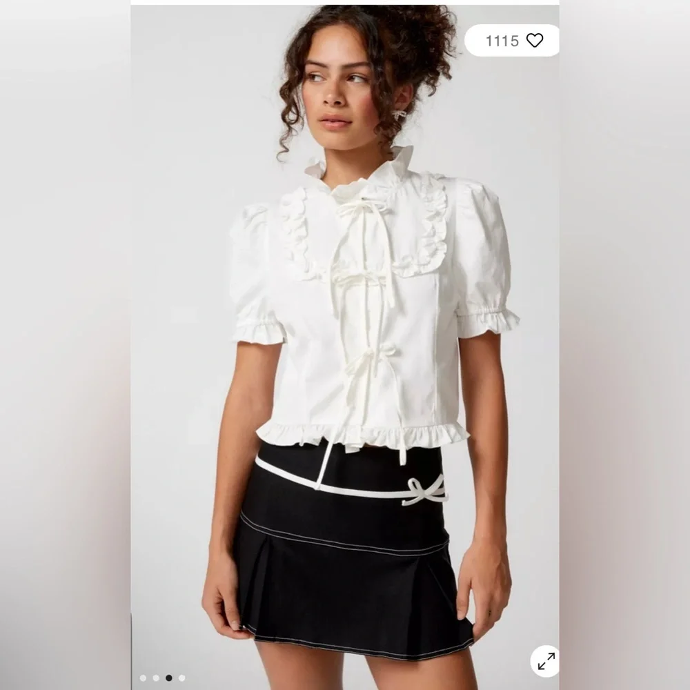 Motel Rocks Black and White Skater‎ Mini Skirt NWT